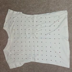 Gap Kids T-Shirt Multicolor Studs Cream/Ivory Color Size Kids 14-16 or XXL